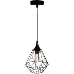 WellHome - Schwarze Metall-Deckenleuchte 19x27cm