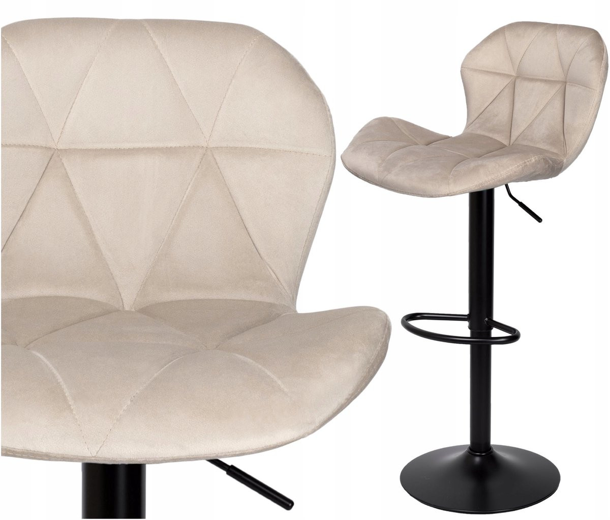 Hoker Gordon Draaibare en verstelbare fluwelen stoel in beige