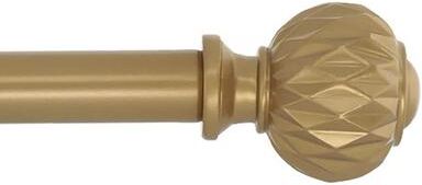 "Meriville 3/4"" Diameter Single Window Curtain Rod, Castani Finial"