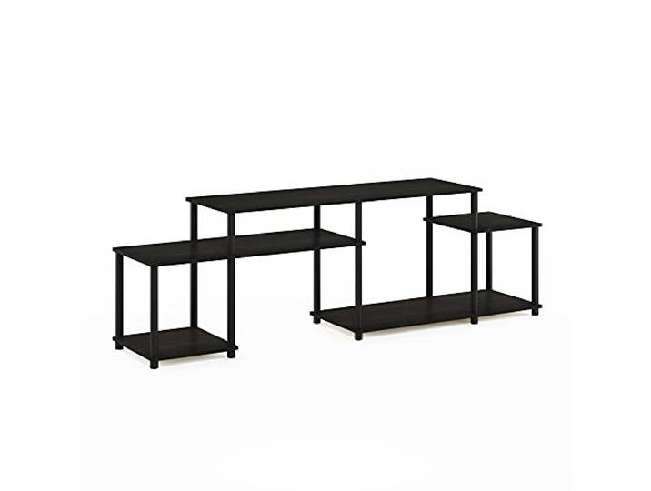 Furinno Besi 6-stufiges industrielles Mehrzweckregal mit Metallrahmen, schmal, Finneiche