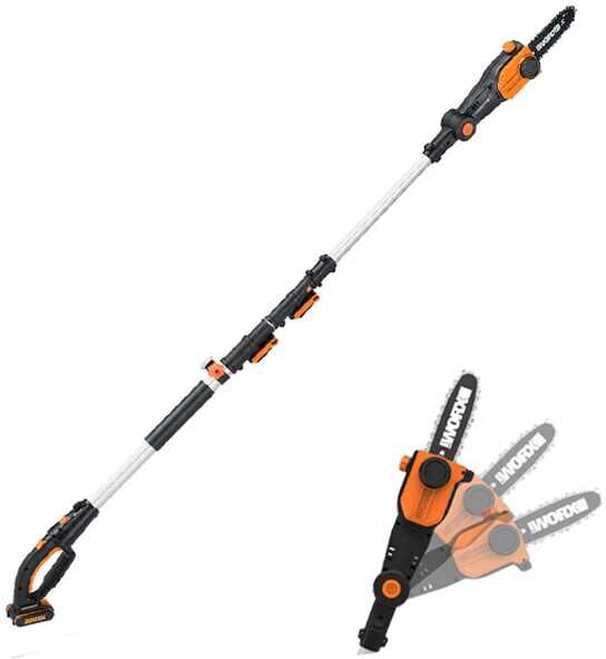 Perche d'élagage à batterie sur perche téléscopique Worx WG349E - 2Ah da 20V