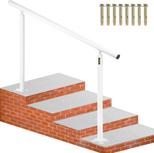VEVOR Trapleuning Kit Wit Aluminium voor 0-5 Treden, Breedte: 152,8 cm, Hoogte: 91 cm