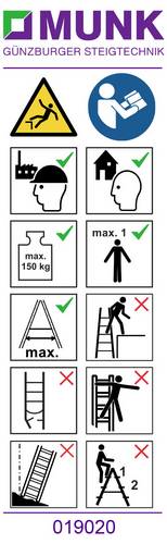 MUNK Günzburger Steigtechnik 019336 Hinweis-Aufkleber 20St.