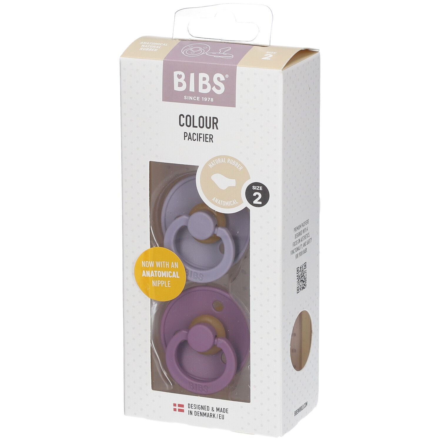 Bibs Fopspeen Anatomic Fossil - Mauve 6-18 Maanden 2 St Sauger