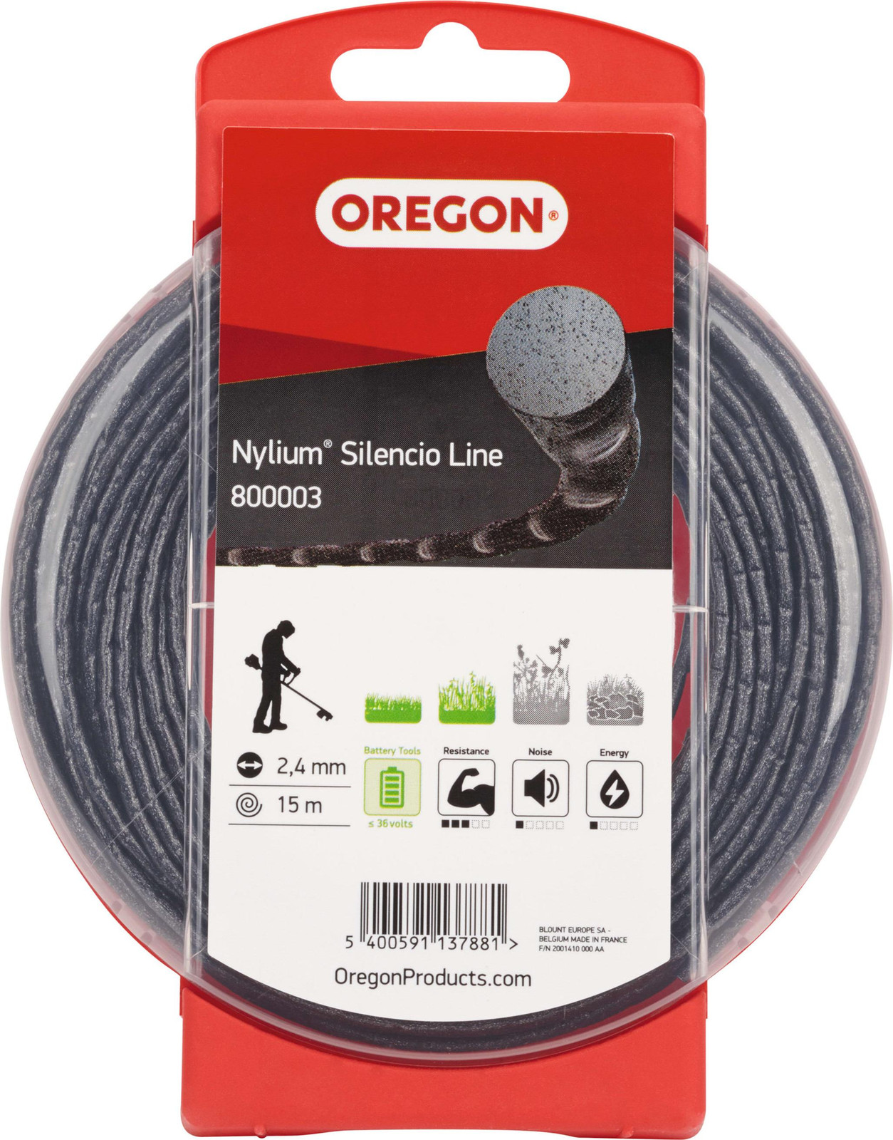 Oregon Mähfaden Nylium Silencio rond 2,4 mm x 15 meter