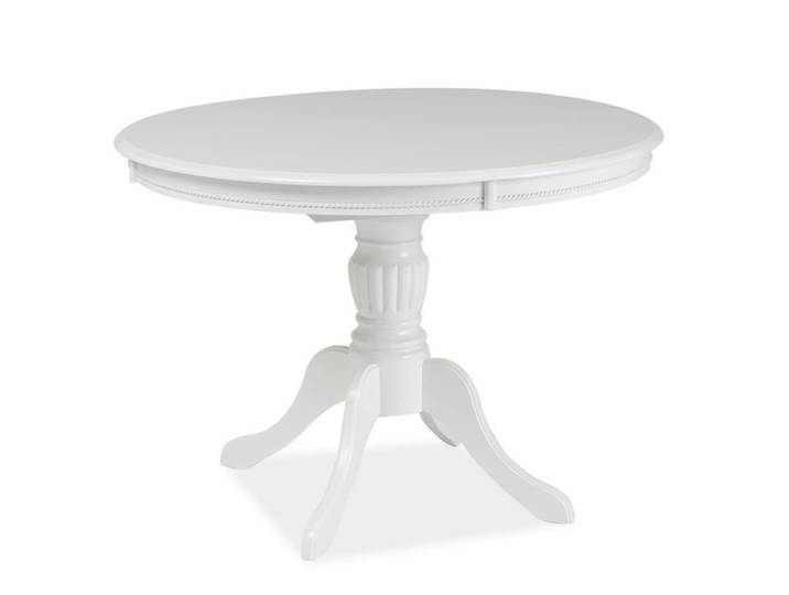 Table à manger blanche extensible blanche avec pied central 106cm