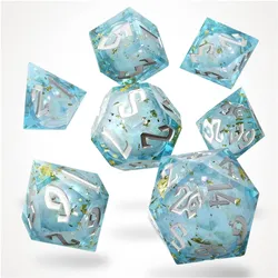 Glass Staff Flux Fortune Liquid Core RPG Dice Set