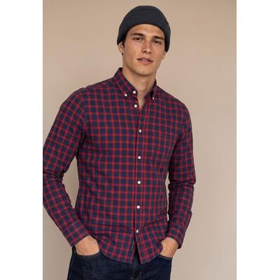 Karohemd FYNCH-HATTON, Herren, Gr. M, N-Gr, brick, Web, Obermaterial: 100% Baumwolle, kariert, regular fit hüftbedeckend, Rundhals, Hemden Karohemd, mit Button-Down-Kragen