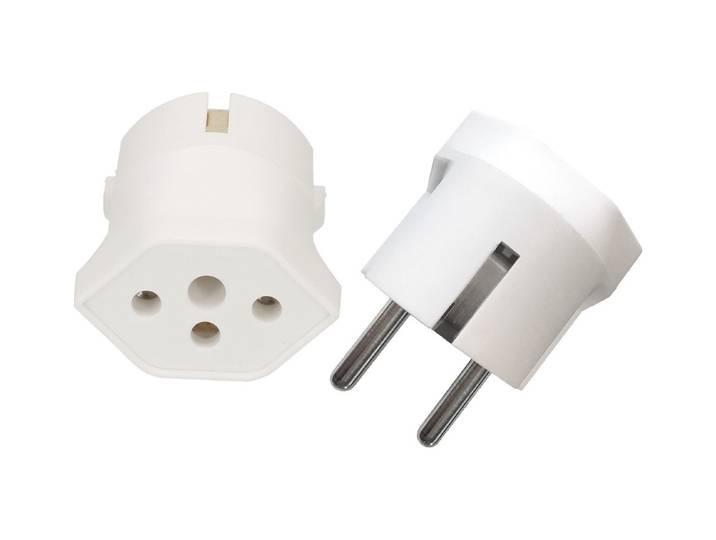 Max Hauri Fixadapter Schuko CEE 7/7 / Typ 13 weiss
