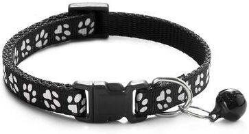 Uplift Essentials Vibrant Patterned Safety Bell Pet Collar black