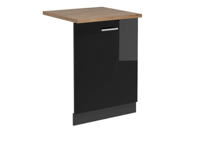 Vicco Geschirrspülblende R-Line, Schwarz Hochglanz, 60 cm