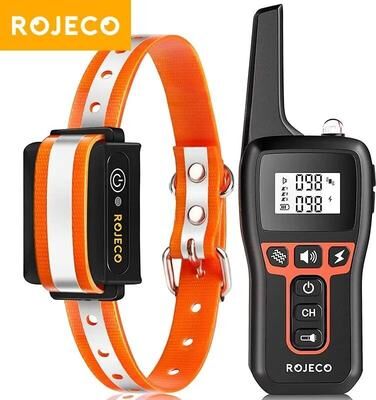 Uplifted Finds ROJECO 1000m Electric Dog Training Collar With Waterproof Remote orange 2 Collars