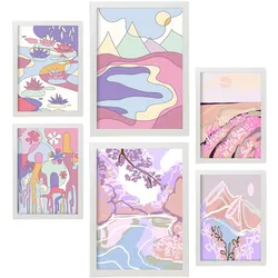 POSTER Set Mit 6 Ungestörte Natur A3 & A4 Weißer Rahmen
