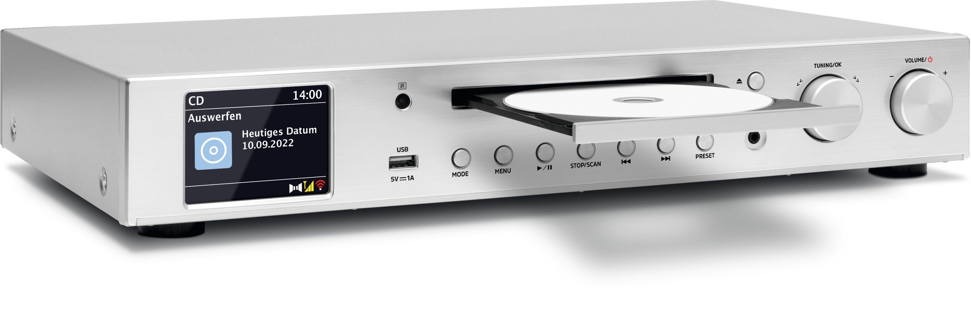 TechniSat DigitRadio 143 CD V3 Kompaktanlage DAB+/FM Bluetooth (Silber) 0001/3989