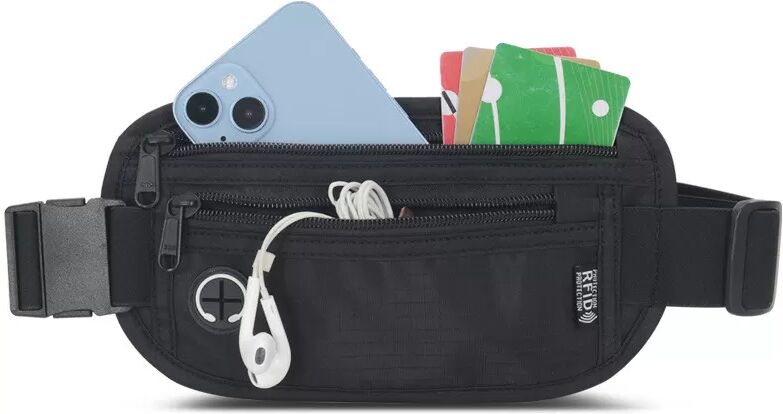 INF Sac banane anti-RFID - Pochette de voyage antivol Le noir
