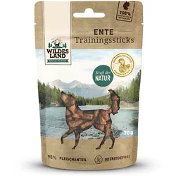 Wildes Land Ente Sparpaket 8 x 70g Training Sticks Hunde Snack