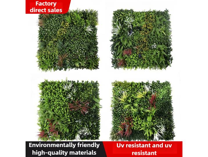 Mur de plante artificielle, fausse mur d'herbe, 1 mètre, protection solaire extérieure et protection UV, mur de fond artificiel de plante verte