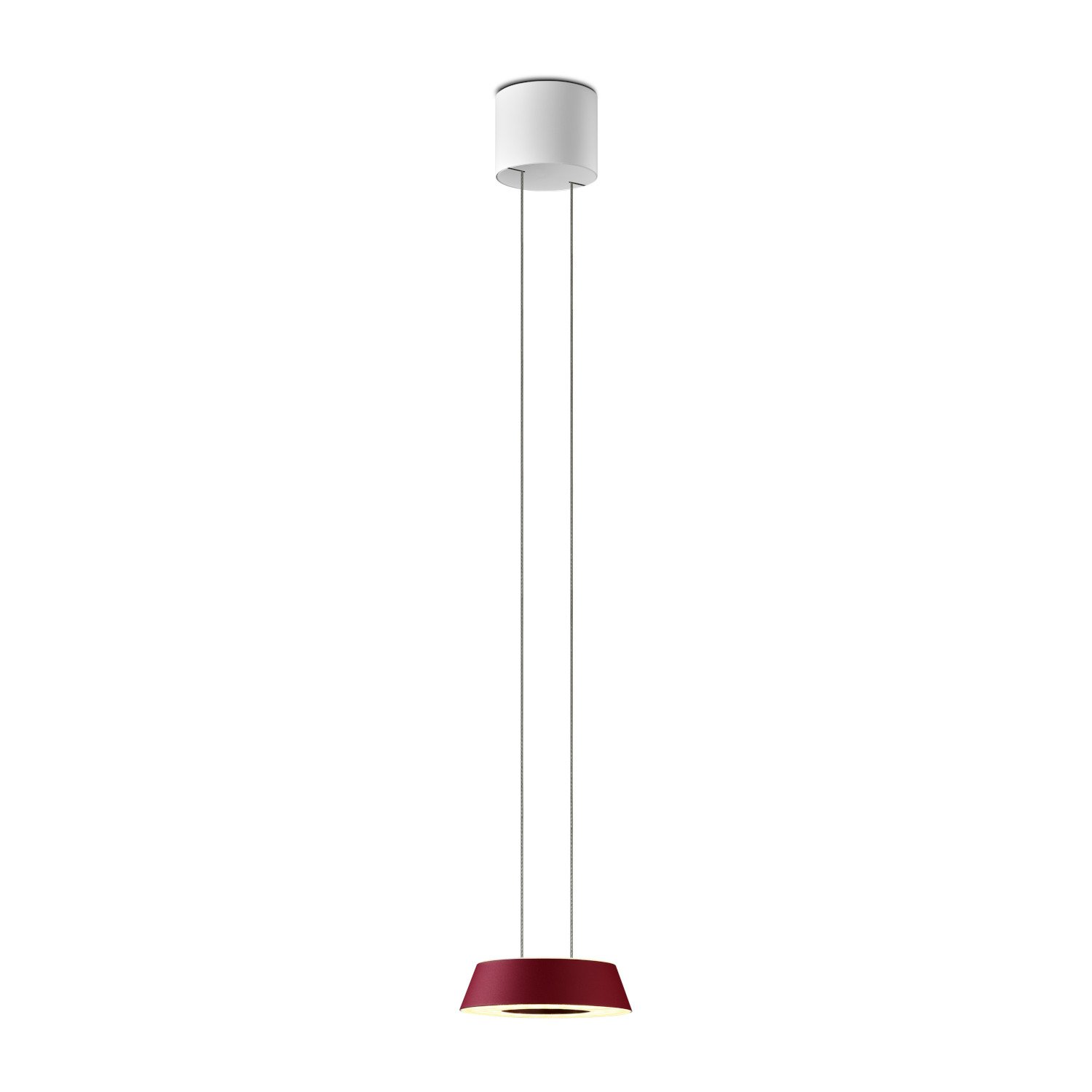 Oligo Glance LED Pendelleuchte mit unsichtbarer Höhenverstellung und weißem Bald... rot matt G42-883-51-25