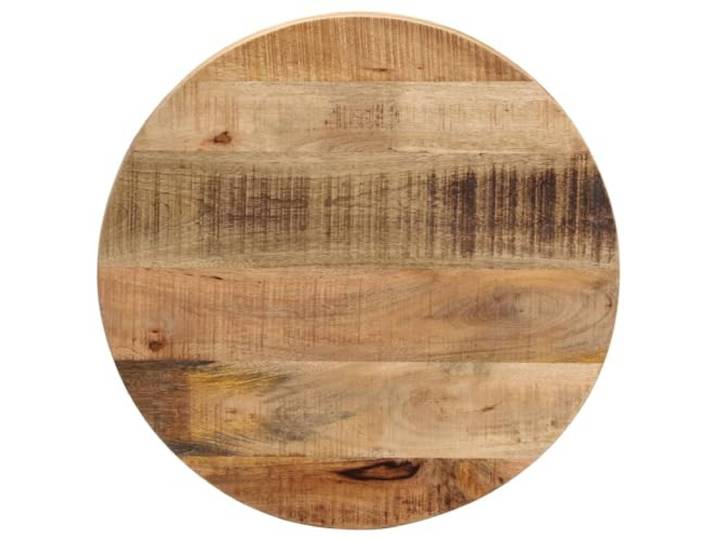 fsahslih Tischplatte Rund Ø 60x3,8 cm Massives Mangoholz Natur Rustikales Unikat mit individueller Maserung für Essbereich und Küche, flexibel montierbar auf diverse Untergestelle.