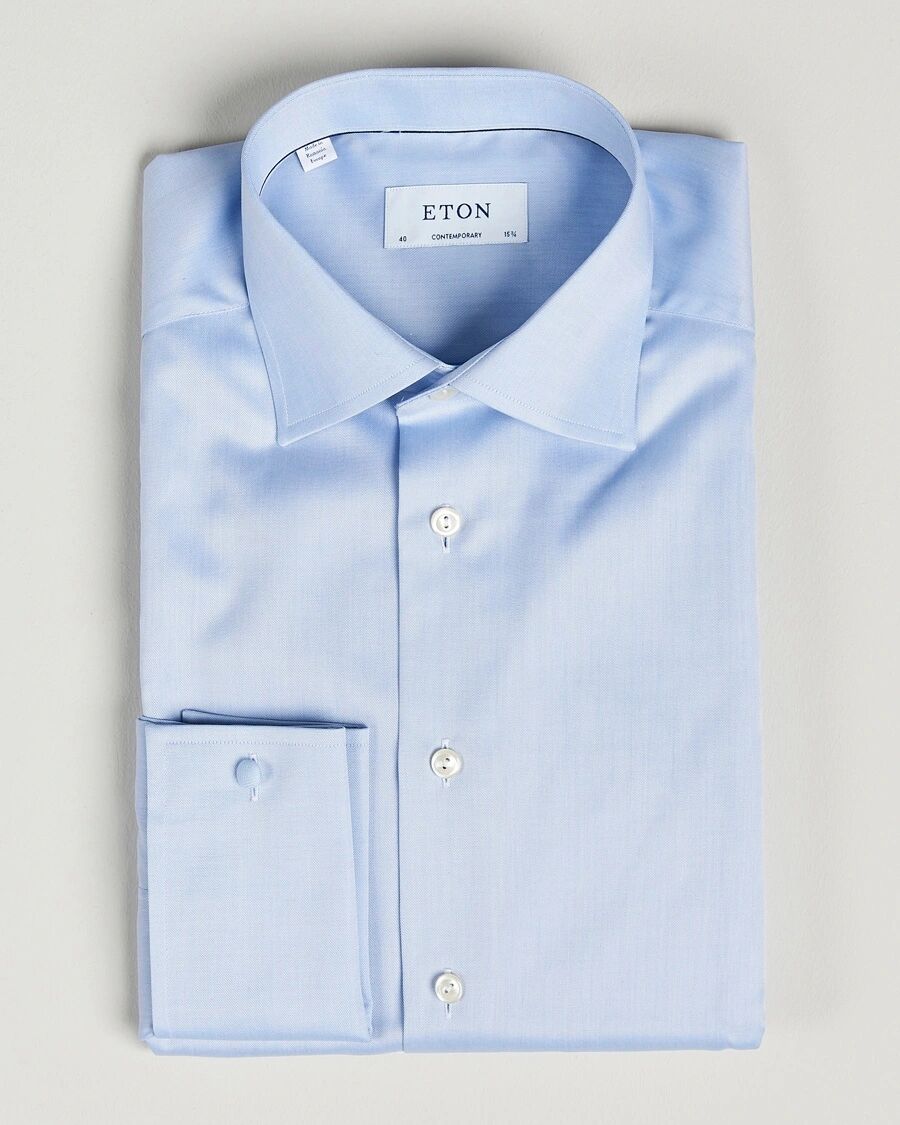 Eton Contemporary Fit Shirt Double Cuff Blue men L Blå
