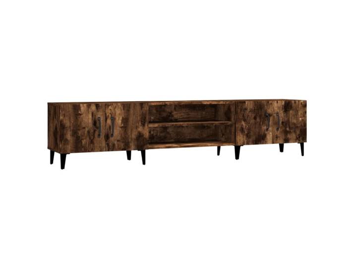 Meuble tv multimédia étagère 180 x 32 x 40 cm bois marron