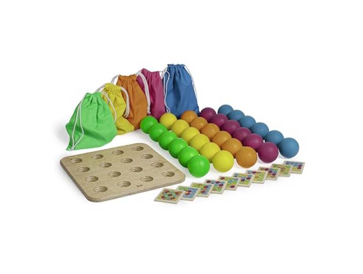 Erzi 42269 Stapelspiel Fröbel-Kugeln aus Holz, für Kinder
