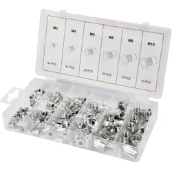 YATO YT-36460 Aluminium-Nietmutternsatz, Größen M3-M10, 150 Stück