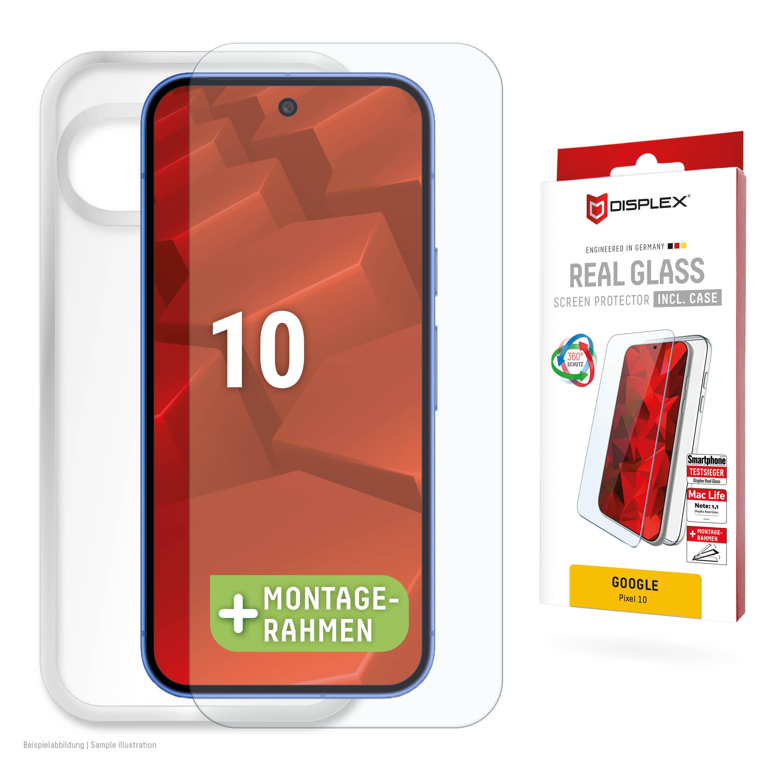 DISPLEX Real Glass + Case Google Pixel 10 Schutzglas und transparente Hülle 02213