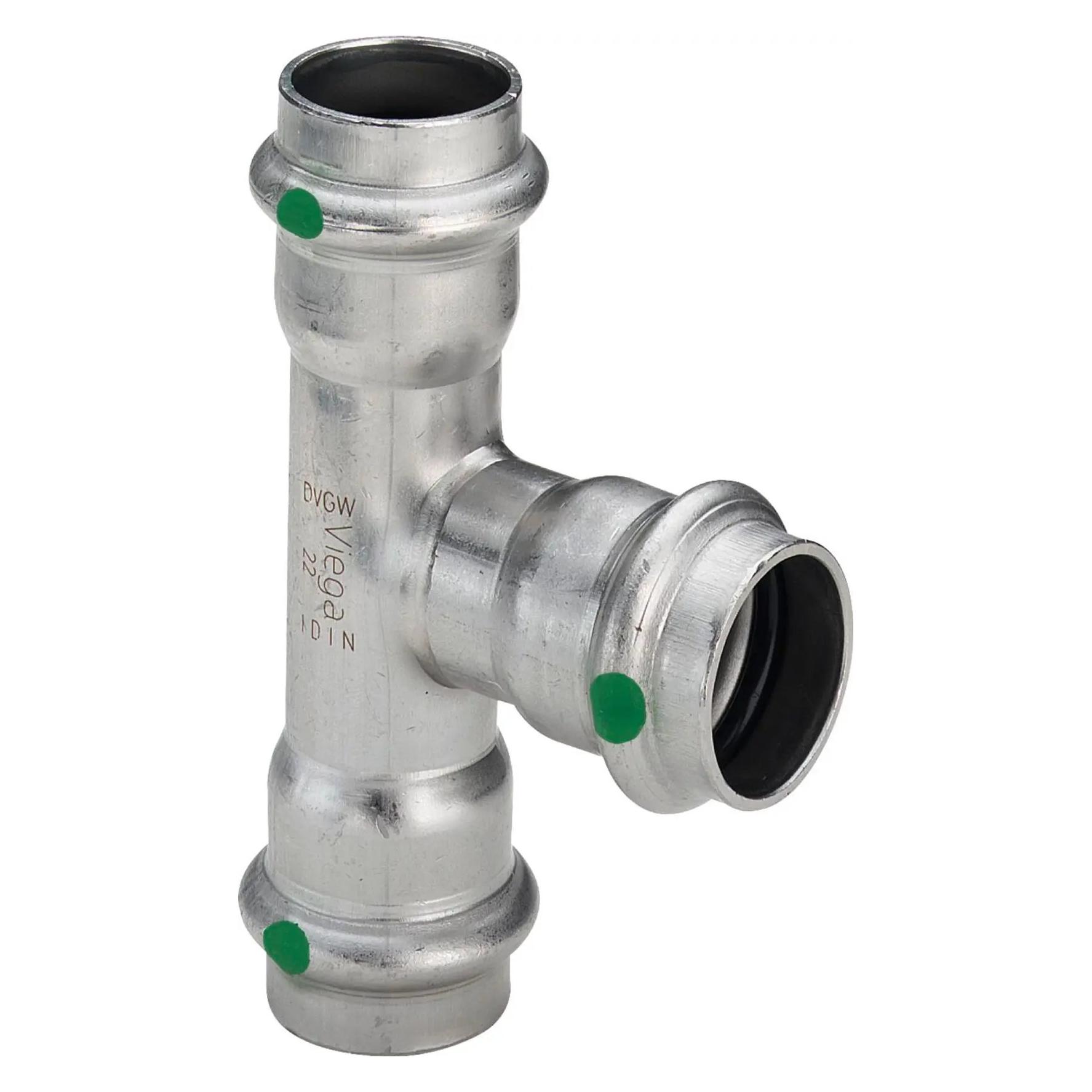 Viega T-Stück Sanpress Inox ES m SC-Contur reduziert 54x42x54mm (T-Verbindung) (436070)