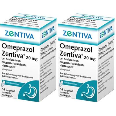 Omeprazol Zentiva 20 mg bei Sodbrennen 2x 2x14 St Magensaftresistente Hartkapseln