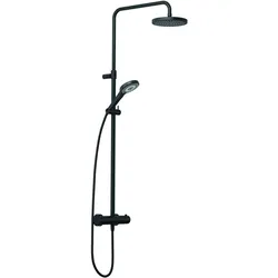 KLUDI DIVE Thermostat Dual Shower System, horizontal und vertikal verstellbarem Rohr, 6907939-00, Farbe: Mattschwarz