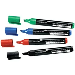 Flipchartmarker TZ41, 2-5mm, Keilspitze, 4 Etui sortiert
