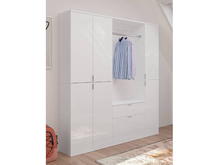 home24 Halmeubelset 5-delig combi C 152cm wit/wit