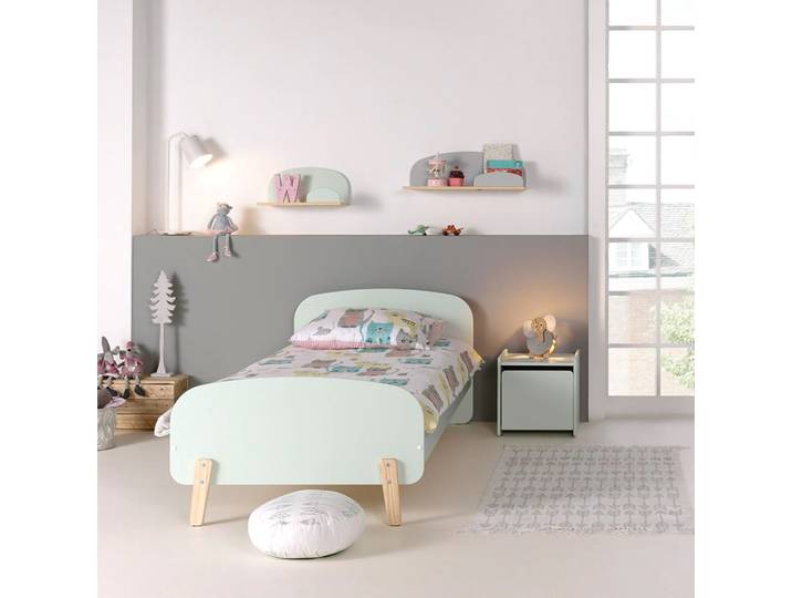 Lit enfant 90x200 vert menthe avec sommier