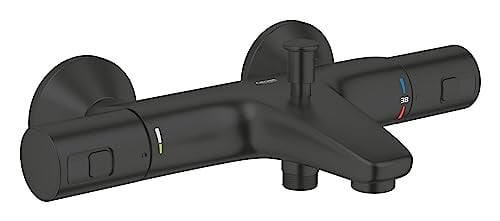 GROHE Precision Start Thermostatische badmengkraan met automatische omstelling, Matzwart, Wandmontage