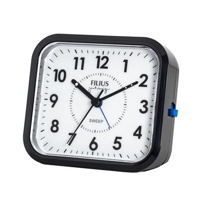 Quarzwecker FILIUS ZEITDESIGN, schwarz-weiß (schwarz), Wecker, Wecker,Schlafzimmer,Beleuchtung,schleichende Sekunde,Weckwiederholung
