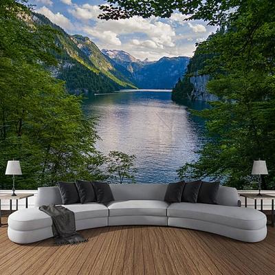 Berg Fluss Natur Landschaft hängen Wandteppich Kunst große Wandteppich Wandbild Dekor Fotografie Hintergrund Decke Vorhang Haus Schlafzimmer Wohnzimmer Dekoration Wandtuch XXL Natur