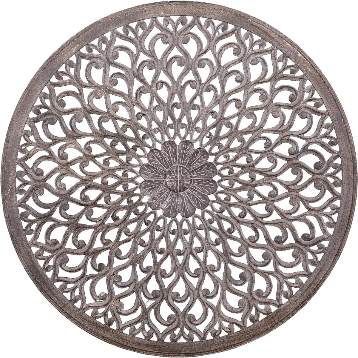 PTMD Vane Rond Carved Wandpaneel MDF Donkergrijs