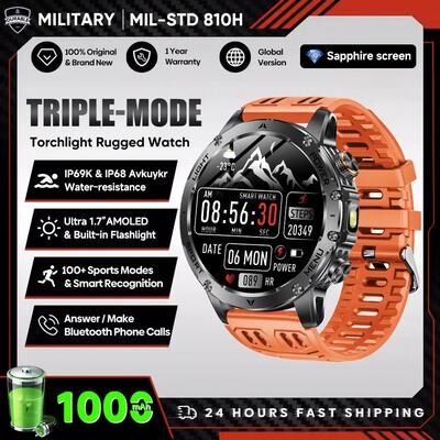 Inspired Living ApexFit AMOLED Smartwatch With GPS & Bluetooth Calling orange