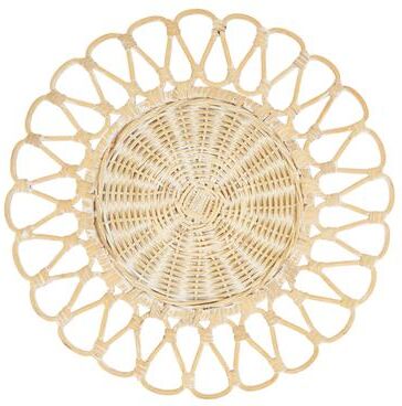 Saro Lifestyle "Rattan Placemats With Cutwork Design (Set of 4) - 15""x15"""