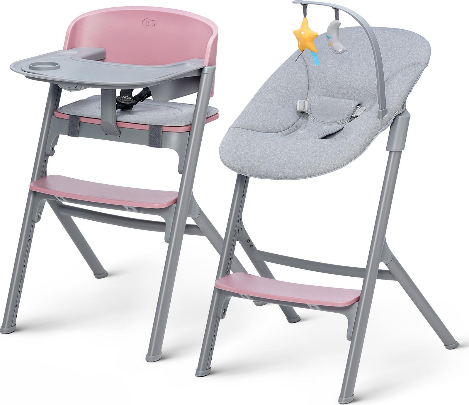 Kinderkraft Livy&Calmee multifunctionele kinderstoel met relaxfunctie, 4-in-1, roze
