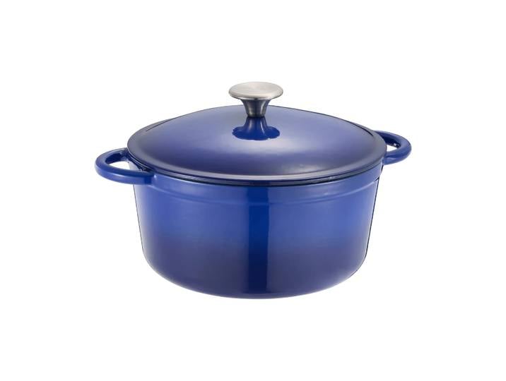 Dorre Cocotte ronde en fonte Gretl avec bouton en acier inoxydable 4 L Bleu