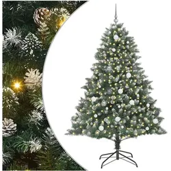 vidaXL, Weihnachtsbaum, Alexander (mit LEDs und weiss/grauen Kugeln) (210 cm)
