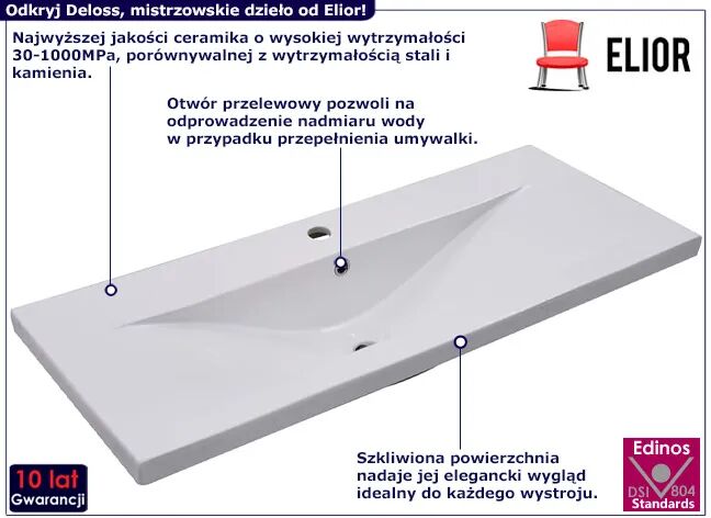 Edinos Prostokątna umywalka meblowa K3-S44