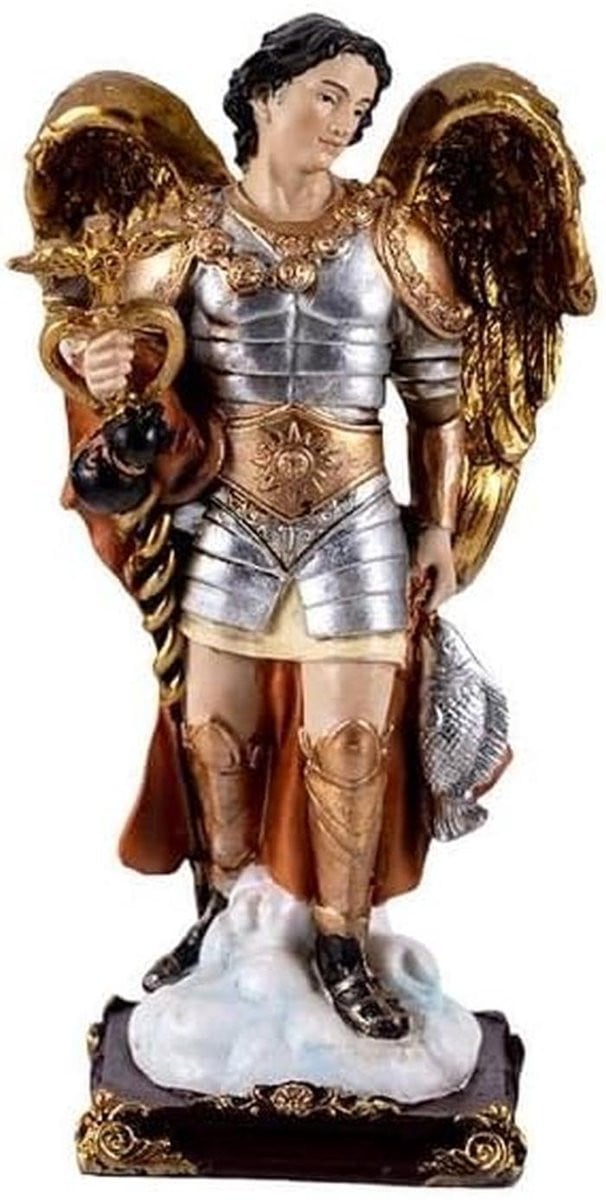 Decoratieve Engel Uriel Figuur - Handgeschilderd Resin Beeld - Hoogte: 13 cm