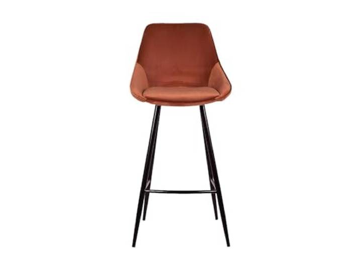 Vente-unique - Barhocker 2er-Set Masurie - Samt Terracotta Weicher Samtbezug Mehr Komfort durch die gepolsterte Sitzfläche