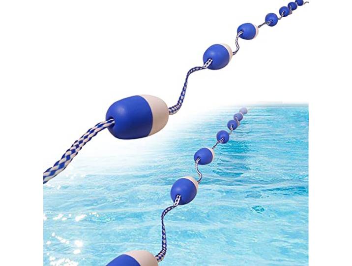 Schwimmendes Pool-Trennseil mit Haken, UV-beständige Schwimmbahnmarkierungen, einfach zu installierende Poolausrüstung for den sicheren Einsatz im Innen, unentbehrliches Schwimmtraining(7m/23ft)