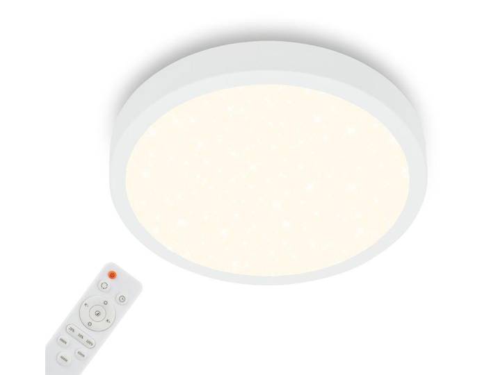 Briloner Leuchten?Deckenlampe Sternenhimmel, Deckenleuchte Dimmbar, Farbtemperatur einstellbar, Aufbaulampe, Fernbedienung, Weiß, Ø380x50 mm