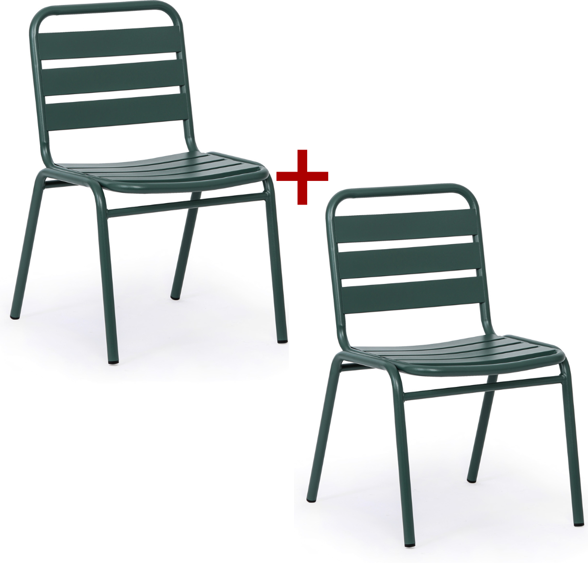 B2B Partner Metall-Bistrostuhl RENO, 1+1 GRATIS, für den Außenbereich, grün