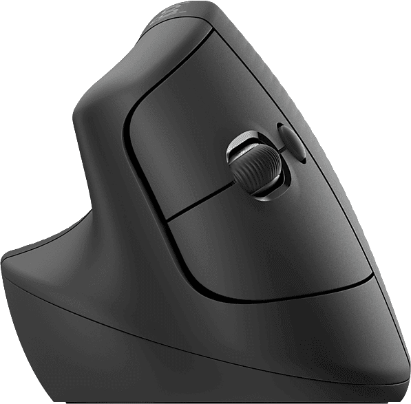 Ratón inalámbrico - Logitech Lift Vertical, Ergonómico, Mano izquierda, 4000 ppp, Botones personalizables, Multidispositivo, Windows-Mac, USB, Negro